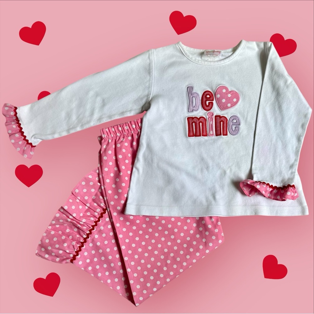 Girls Valentine's Day Shirt/Pant Set (Size 5)